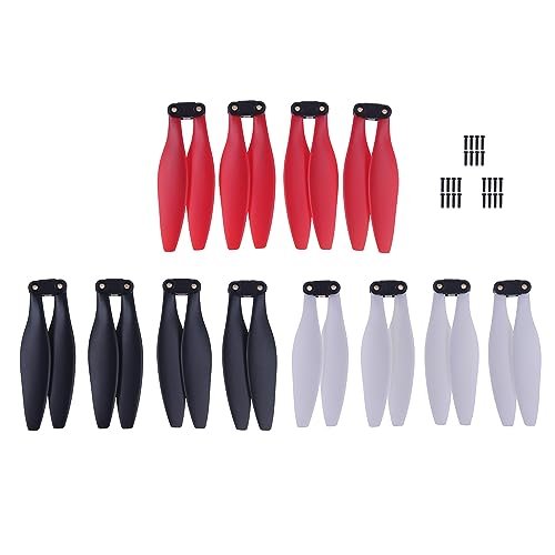 RC Willey Dinette Sets Compatible Propeller Blades for HS720 HS720E Drones 3 Sets 12 pcs Red White Black