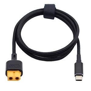 Fast Lane RC Jet Ski USB Type C to XT60 Adapter Cable 5A 100W Fast Charging SC100 Protocol for RC Lipo Battery Quadcopter Multicopter Aeromodelling 3.28ft