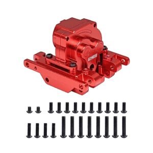 GTHELE Aluminum Skid Plate and Gearbox Housing Transmission Case for Street Thrasher RC Car Parts Compatible with Traxxas 1 18 TRX4M Bronco Defender Upgrade Red