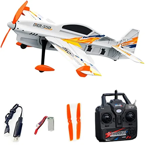 FLYCOLOR QIDI 550 RC Airplane Hanging Stunt Fixed Wing with Wind Resistant Flight Control Ready to Fly Yellow