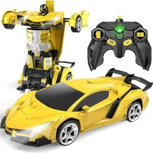 YOTOY NASCAR RC Cars Transformable Remote Control Toy for Kids 2.4Ghz 1:18 Scale One Button Transformation 360 Degree Rotating Drifting Gift for Boys and Girls Ages 4 5 6