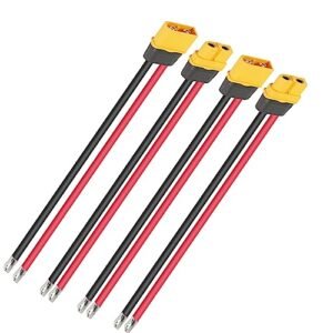 GINTOOYUN 2 Pairs XT60H Plug Male Female Connector Pigtails Cable 1Ft 12AWG 4 Pcs XT60H M XT60H F Extension Cable for RC Lipo Battery FPV Drone 30CM