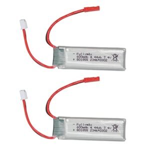 Asixxsix RC Airplane Lithium Battery, 2PCS 7.4v 600mah Lithium Battery Large Capacity RC Helicopter Lithium Battery Replacement Batteries for WLtoys XK RC Aircraft