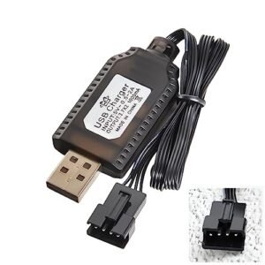 Aliwisdom Universal SMC RC Battery Charger Cable SM 4 Pin Connector Plug for 7.4V 2S Lipo Battery