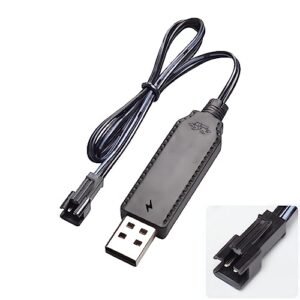 Aliwisdom Smart Universal RC Charger Cable with SM 2P Connector Plug for 3.7V 1S Lipo Battery Perfect for Stores That Sell RC Helicopters