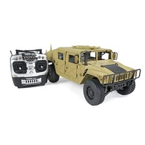 Wheelfun HG 1/10 RC 4x4 Military Vehicle P408 Upgraded Version Racing Car with ESC Motor and Radio Light Painted Yellow