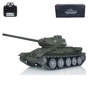 Wheelfun Heng Long 1/16 Scale RC Hot Wheels Tank Soviet T34 85 Model with Infrared Combat BB Shooting and Metal Wheels