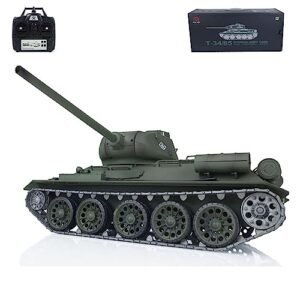 Wheelfun Heng Long Soviet RC Tank T34 85 1/5 Scale RC Tracks 7 0 Upgraded RTR RC Tank with Metal Tracks Smoking Unit and Infrared Combat