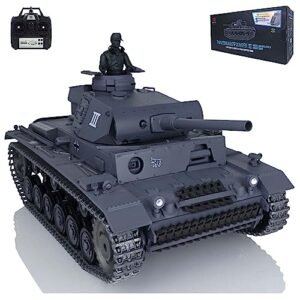 Heng Long Wheelfun RTR RC Battleship German Panzer III L 1/16 Scale with Infrared Combat Metal Tracks and BB Shooting