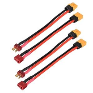 ELFCULB T Plug to XT60 Male Female Adapter 12AWG 2Pairs for Javelin RC Plane Drone Battery Connector 6Inches