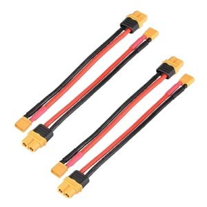 ELFCULB XT60 to XT30 Adapter 4 Pieces 12AWG Connector Cable for Gas RC 4 Wheeler Lipo Battery Drone 6Inches