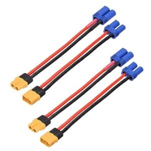 ELFCULB XT60 to EC5 Male Female Adapter 12AWG 2Pairs for RC Lipo Battery Drone Inspired by Gerald Anderson and RC Munoz Movie