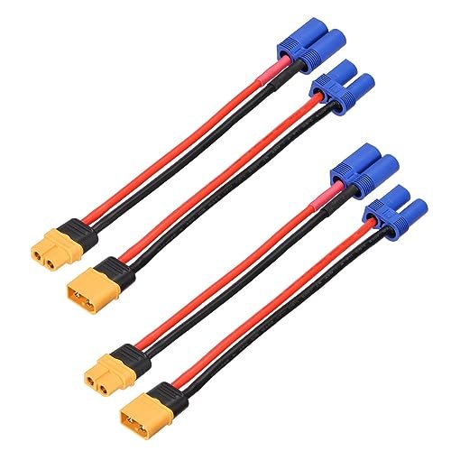 ELFCULB XT60 to EC5 Male Female Adapter 12AWG 2Pairs for RC Lipo Battery Drone Inspired by Gerald Anderson and RC Munoz Movie