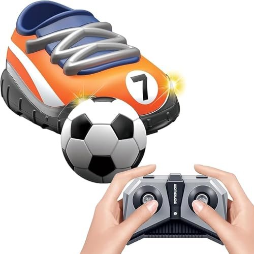 WOAEIUOS Kustom RC Lowriders 2.4G Remote Control Football Soccer Shoes Car with LED Lights Interactive Educational Toy for Kids Orange