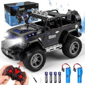 FUUY Jeep Renegade RC Body Remote Control Car with Spray Music Function and 50Min Playtime for Kids Age 6 Plus