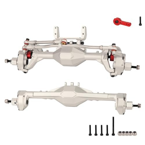 RZXYLRC 1/10 CNC Aluminum Alloy Integrated Portal Axle for RC Plane Jobs SCX10 II Element Enduro GEN8 RGT EX86100 90046 90047 Crawler Upgrade Part Silver