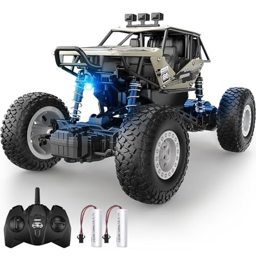 DoDoeleph Fastest RC Off Road Car 1/20 Scale Metal Shell Remote Control Monster Truck with Rechargeable Battery for Kids