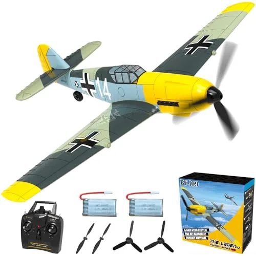 ANBURI RC Plane 4 Channel Ready to Fly Upgrade Messerschmitt BF 109 for Learning to Fly RC Airplanes with Xpilot Stabilization