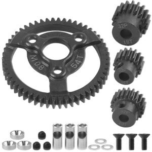 Vgoohobby 32P Spur Gear 54T and Pinion Gear 16T 18T 20T with Motor Shaft Adapter RC Car Mods for Traxxas 1 10 2WD Slash VXL Bandit VXL Rustler Stampede