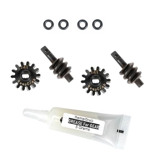 RampCrab Overdrive Differential Gear Set 14T 2 Gear RC Car Upgrade Parts Hardened Steel 1/24 Scale for Axial SCX24 Models