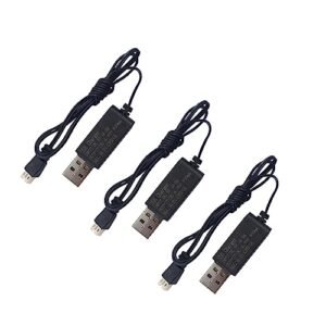 Fytoo 3PCS 3.8V JST PH 2.0 Plug USB Charging Cable for Cinewhoop Tinyhawk Micro FPV Racing Drone and Nikko RC Tires