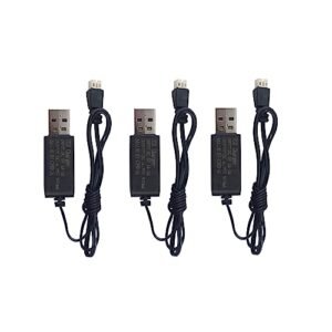 Hostile RC Tires Compatible with Sea Jump 3PCS 3.8V Battery JST PH 2.0 Plug Connector USB Charging Cable for Tinyhawk Mini FPV Racing Drone