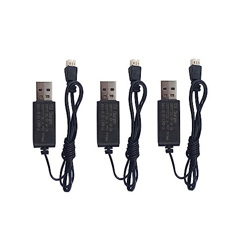 Hostile RC Tires Compatible with Sea Jump 3PCS 3.8V Battery JST PH 2.0 Plug Connector USB Charging Cable for Tinyhawk Mini FPV Racing Drone