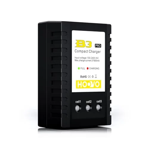 HOOVO B3 PRO Best Lipo Battery Charger for RC Cars 2S 3S Balance Charger 7.4V 11.1V Compact Design