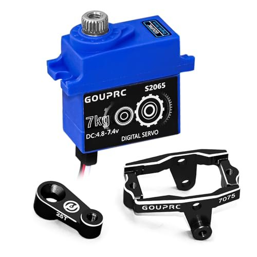 GOUPRC 7KG 2065 Digital Micro Servo Metal Steel Gear Servo with Mount and Servo Horn for 1/18 TRX4M Servo Upgrade eBay RC Car Parts Black