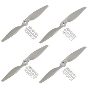 MECCANIXITY 10x5 Propeller RC Propellers 2 Vane Blades Props Grey with Adapter Rings for Electric Airplane Aircraft Pack of 4 Perfect for RC Airplane Flying Field Near Me