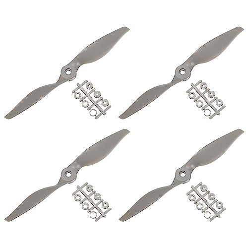 MECCANIXITY 8x6 Propeller RC Propellers 2 Vane Blades Props Grey with Adapter Rings for Electric Airplane Aircraft Pack of 4 Prevent RC Airplane Fails