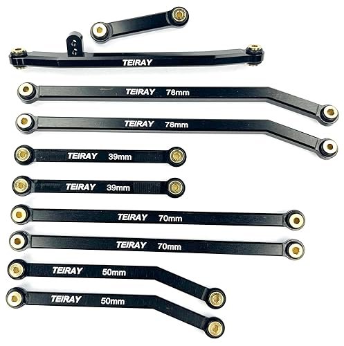 TEIRAY SCX24 High Clearance Steering Rod Tie Links Upgrade Kit for 1/24 RC Car Chassis Compatible with Axial AXI00005 Gladiator 10PCS Black