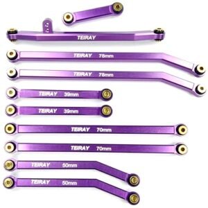 TEIRAY SCX24 Links Upgrades High Clearance Steering Rod Tie for SCX24 Gladiator 1/24 RC Crawler Car Axial AXI00005 10PCS Purple Best 1/24 RC Car