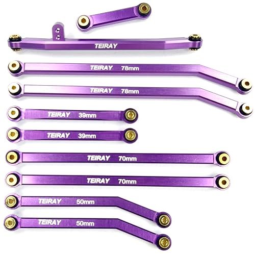 TEIRAY SCX24 Links Upgrades High Clearance Steering Rod Tie for SCX24 Gladiator 1/24 RC Crawler Car Axial AXI00005 10PCS Purple Best 1/24 RC Car