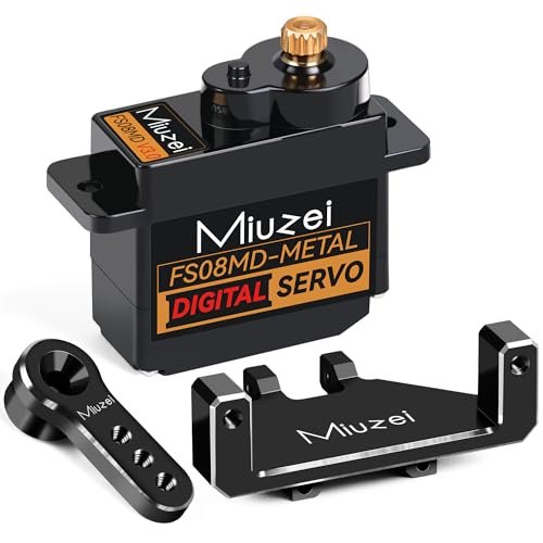 Miuzei 12g Micro Servo Motor Digital RC Servo Metal Gear with Mount Bracket and Arm for Micro RC Car Parts Upgrade