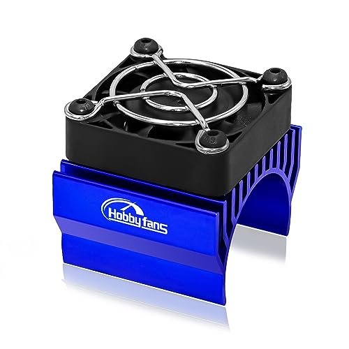 Hobby Fans RC Cooling Fan with Heatsink for 1/8 RC Car Nitro 40mm Motor Fan Compatible with 540 550 F540 3650 3660 Motors Blue
