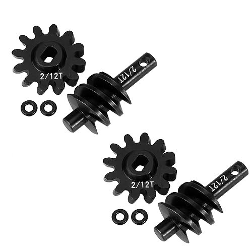 RC Funjet Plans Steel Axle Differentials Gear 12T Front Rear Overdrive Differential Worm Gear for Axial SCX24 AXI90081 AXI00001 AXI00002 AXI00005 AXI00006 1/24 RC Crawler Car Upgrades
