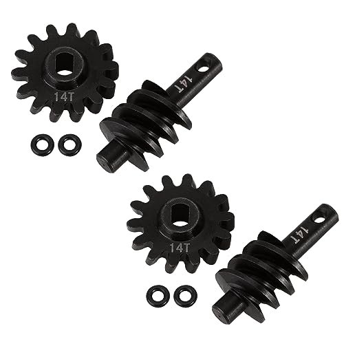 RC Willey Recliners Premium Steel Axle Differentials Gear 14T Front and Rear Overdrive Differential Worm Gear for Axial SCX24 AXI90081 AXI00001 AXI00002 AXI00005 AXI00006 1/24 RC Crawler Car Upgrades