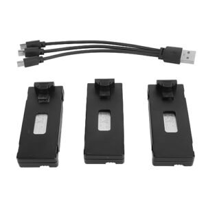 3PCS 3.7V 1800 mAh Li Battery for E88 E88Pro E100 E99 K3 K6 E89 P1 P4 P5 Quadcopter Parts Aircraft Model Drone Battery with 3 in 1 Charging Cable Available at RC Hobby Stores in AZ