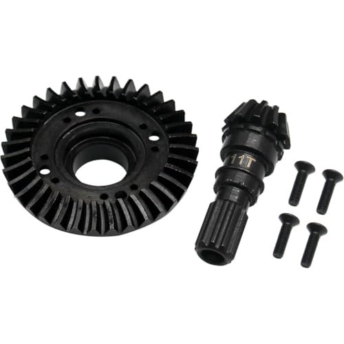 Hot Racing SXRT93511F 35t 11t HT Helical Diff Ring Pinion Front Gear TRA XRT X Maxx Compatible with HT 2879 RC Destroyer Battleship