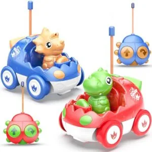 Yeaye Maverick RC Cars Toddler Remote Control Toy Set 2 Pack Blue Red for Kids Ages 18 Months to 5 Years