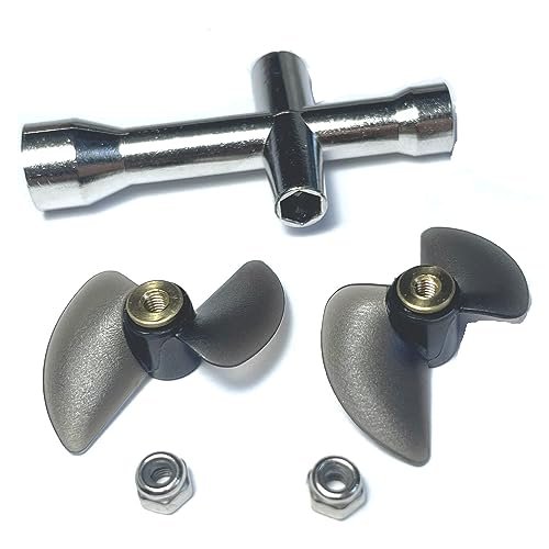 ZDingTech 2pcs H102 Propeller Parts Compatible with H100 H106 H108 H120 RC Boat Parts Includes Nuts and Wrench