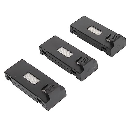 3.7V 2600mAh Lipo Battery, 3PCS RC Drone Battery for E88 Brushless S13 S1 APP8GPS RC UAV, Drone Rechargeable Battery with Plastic Case, Easy to Carry