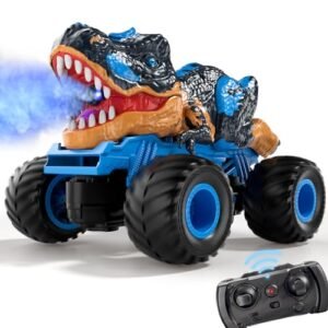 MAGICDINOSAUR Remote Controlled Rock Crawler RC Monster Truck for Kids 2.4Ghz Dinosaur Car Toy with Light Sound and Spray Features
