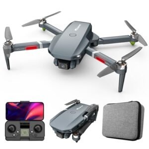 CSJSKYRC FPV Drone with 2 Camera for Adults Foldable WIFI RC Quadcopter Remote Control Carf RC Airplanes Kit with 2 Batteries Advanced Brushless Motors Long Range Video Transmission 3D Flip Auto Return Home APP Control Gray