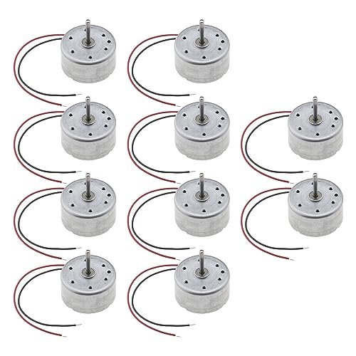 SING F LTD 10Pcs Mini Fan Motor 1730RPM DC 3V RC Motors Vilas Cars Electric Motor Accessories for DIY Projects and Scientific Experiments
