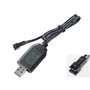 Aliwisdom Universal RC Battery Charger Cable with SM 2 Pin Connector Plug for 7.4V 2S Lipo Battery Compatible with Olevia RC LTL Universal Remote Codes and Other Remote Control Toys