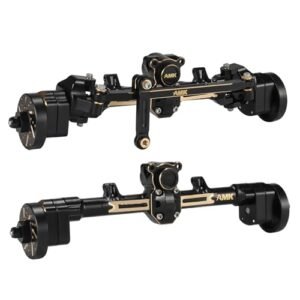 AMK 174g SCX24 Brass Portal Axle Complete with 7mm Hex RC Wheels Hubs Counterweights Front Rear Set for 1/24 RC Crawler Axial AX24 FCX24 SCX24 Upgrades