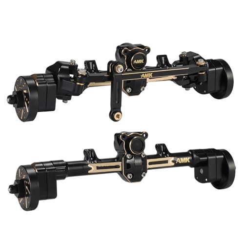 AMK 174g SCX24 Brass Portal Axle Complete with 7mm Hex RC Wheels Hubs Counterweights Front Rear Set for 1/24 RC Crawler Axial AX24 FCX24 SCX24 Upgrades