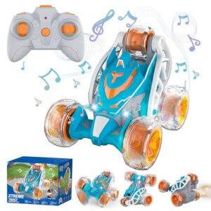 KIEAHCEY RC Twister Helicopter Stunt Car with 360° Rolling LED Lights Music and Spray Steam for Kids Ages 4 5 6 7 8 12